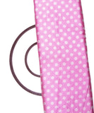 Pink Colour Polka Dots Print Satin Fabric