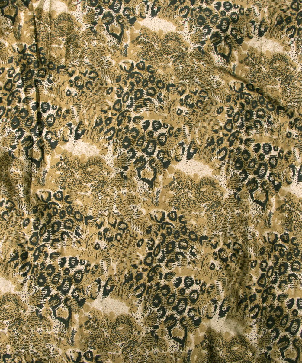 Golden Brown Colour Animal Print Satin Fabric