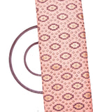 Peach Colour Foil Geometric Print Khadi Silk Fabric