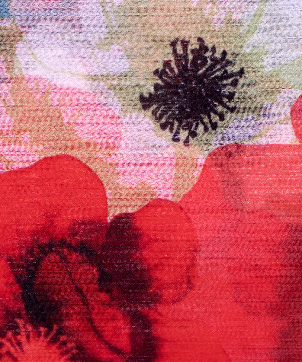 Multi Colour Floral Print Chiffon Fabric