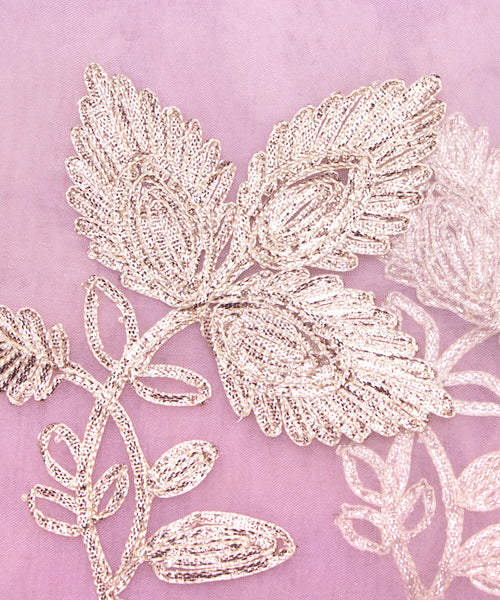 Pink Carnation Embroidered Organza Silk 51 Fabric main image 1