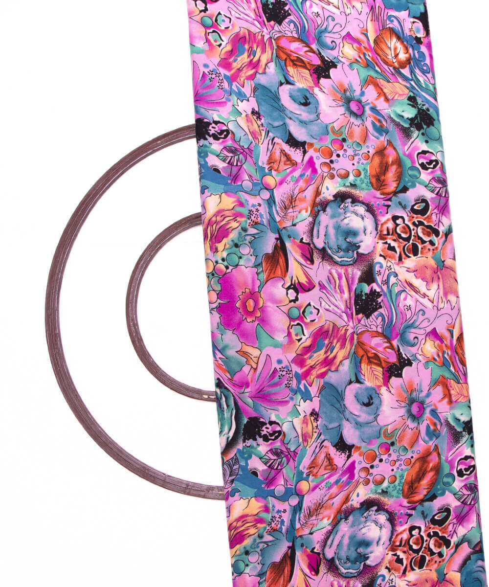 Pink Colour Floral Print Crepe Fabric