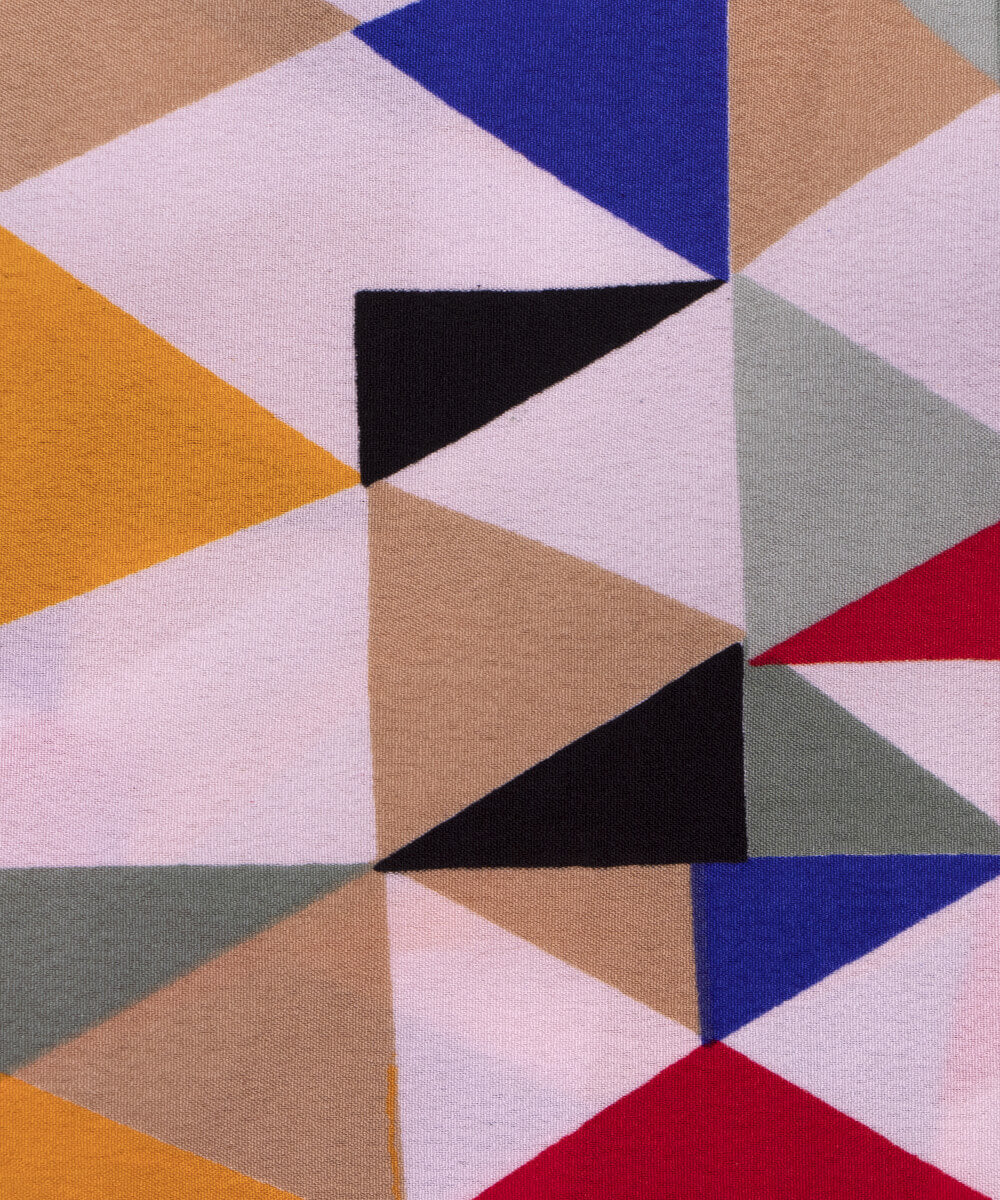 Multi Colour Geometric Print Crepe Fabric