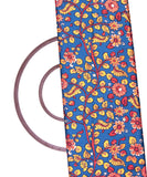 Teal Blue Colour Floral Print Satin Fabric