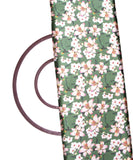 Green Colour Floral Print Satin Fabric