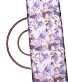 Greyish Blue Colour Leaf Print Satin Fabric