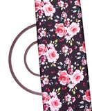 Black Colour Floral Print Satin Fabric