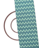 Sea Green Colour Zig - Zag Print Cotton Fabric