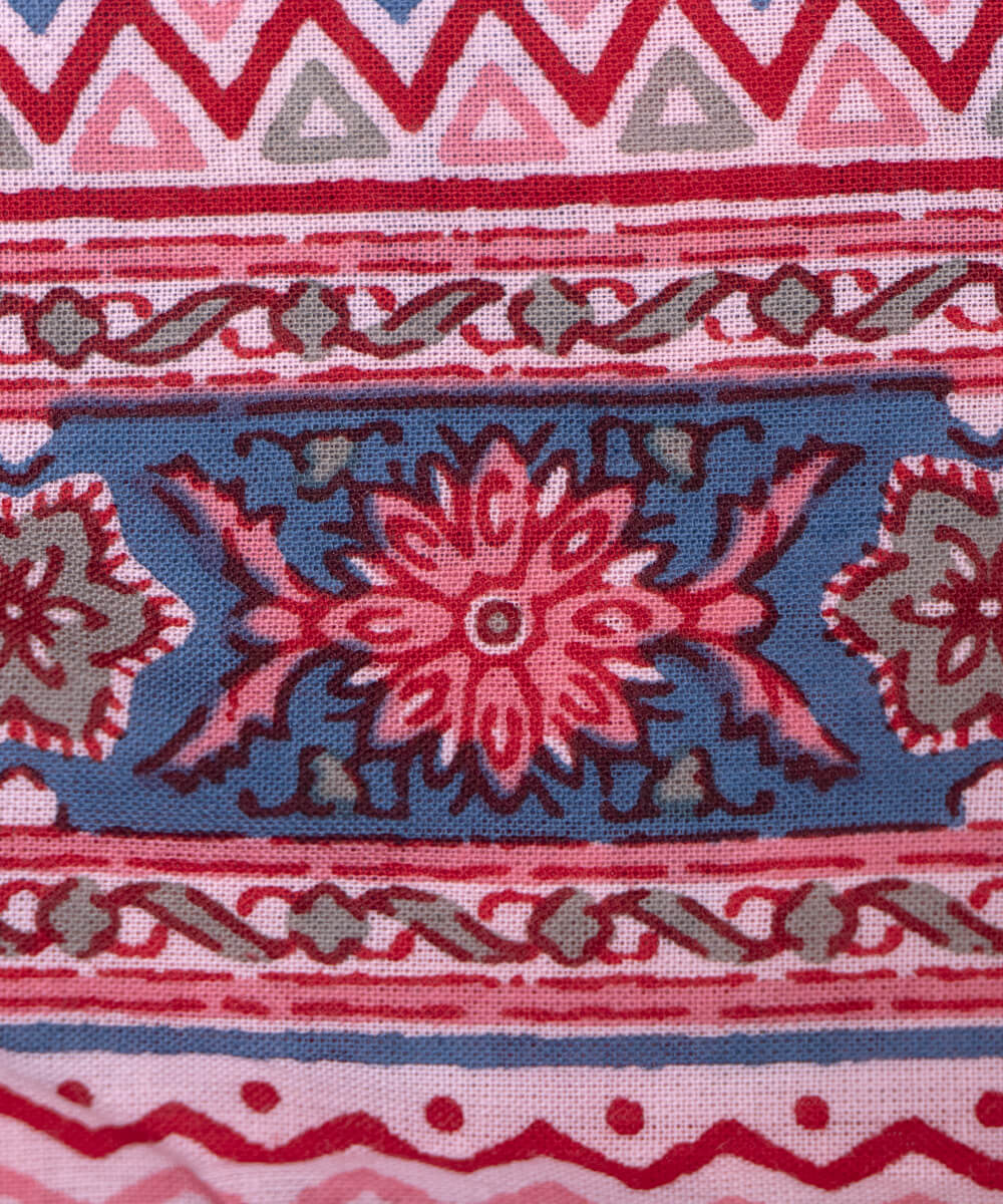 Pink Colour Abstract Print Cotton Fabric