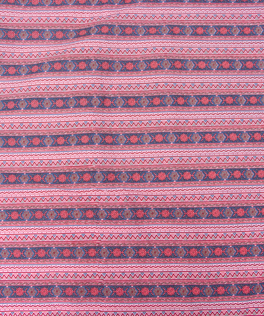 Pink Colour Abstract Print Cotton Fabric
