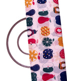 White Colour Kids Print Mulmul Cotton Fabric