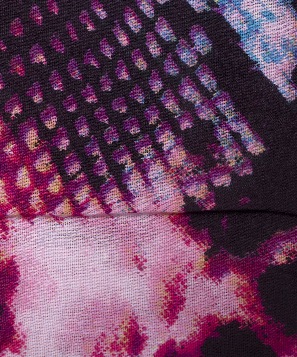 Multi Colour Abstract Print Mulmul Cotton Fabric