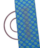 Blue Colour Leaf Print Cotton Fabric