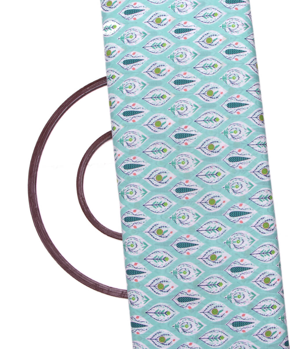 Sea Green Colour Abstract Printed Cotton Fabric