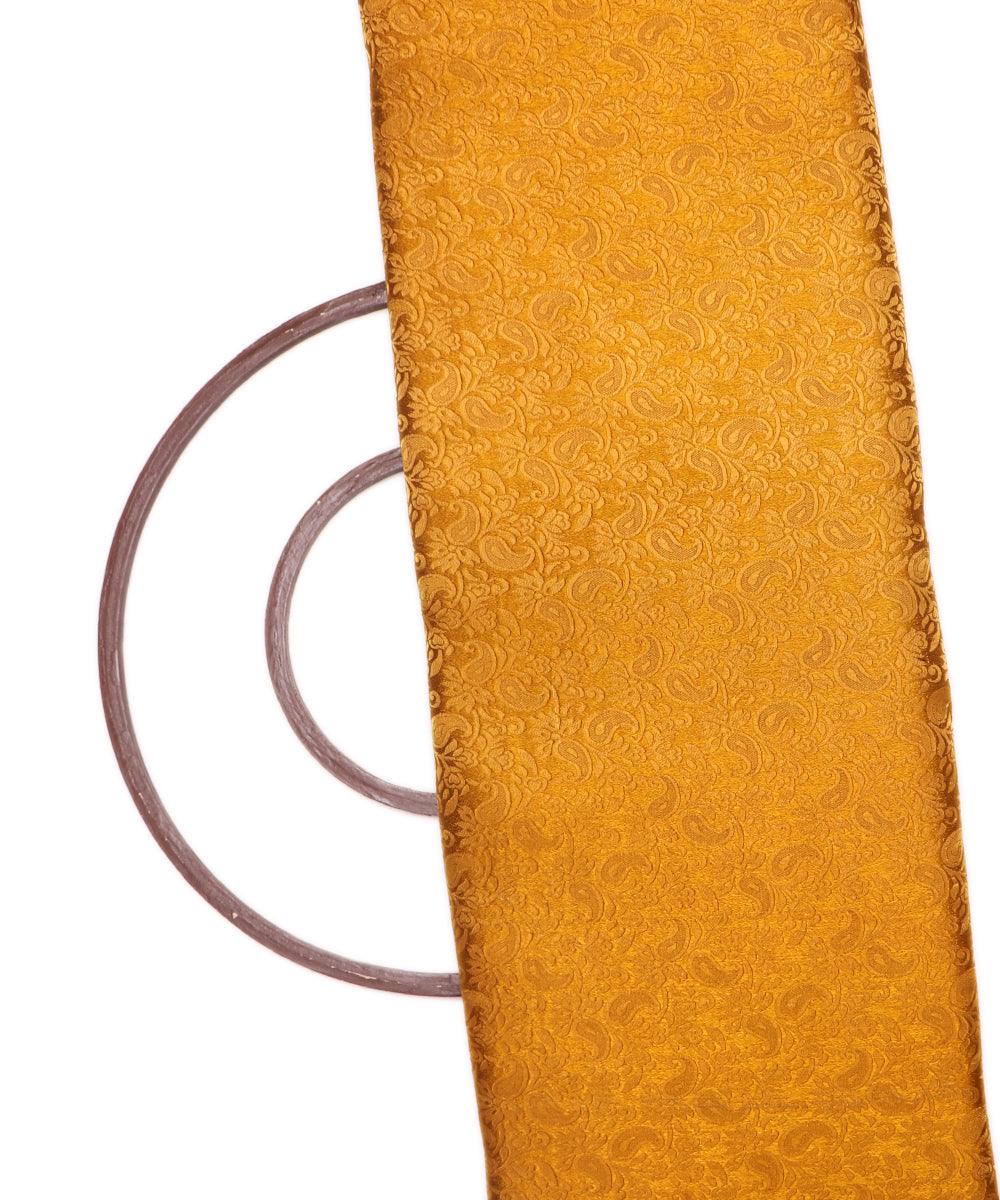 Mustard Colour Paisley Brocade Silk Fabric
