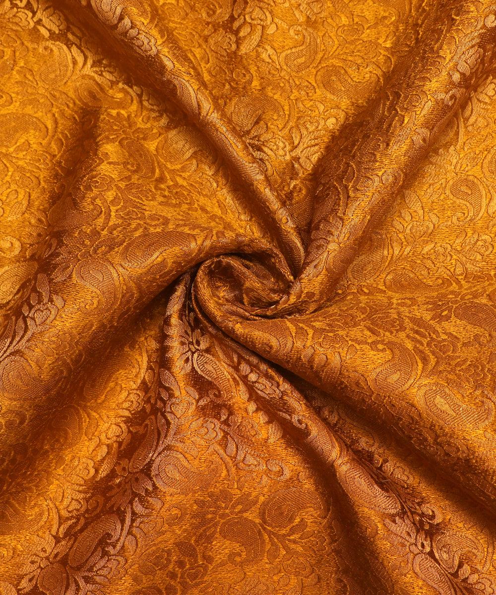 Mustard Colour Paisley Brocade Silk Fabric