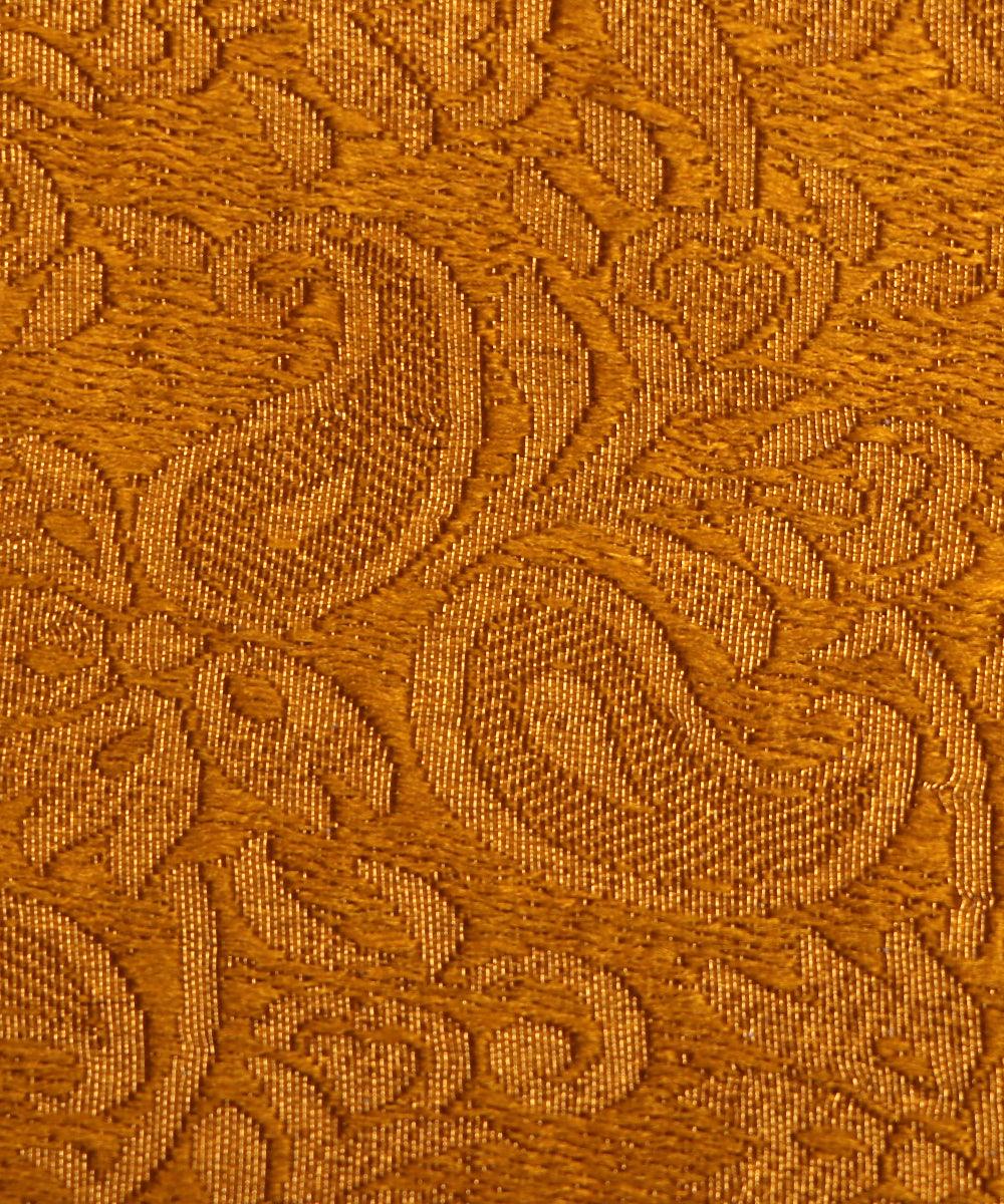 Mustard Colour Paisley Brocade Silk Fabric