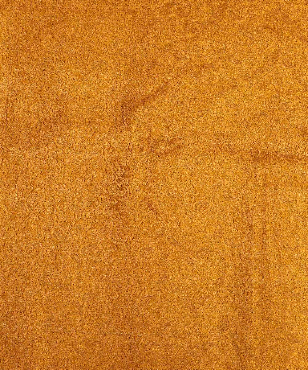 Mustard Colour Paisley Brocade Silk Fabric