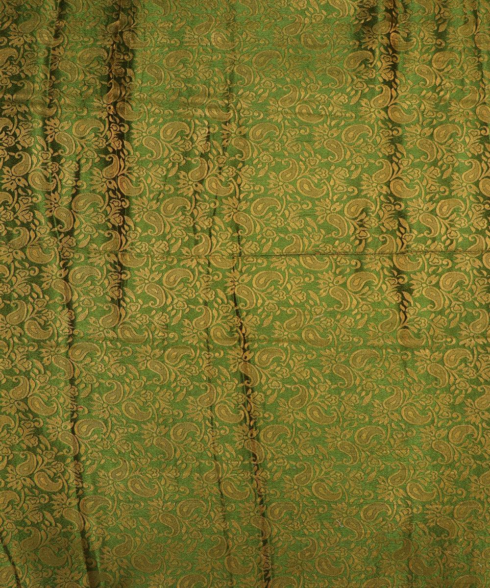 Mehandi Green Colour Paisley Brocade Silk Fabric