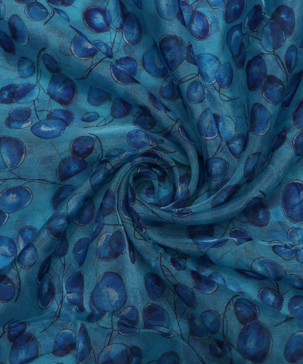 blue-colour-leaf-print-digital-organza-fabric