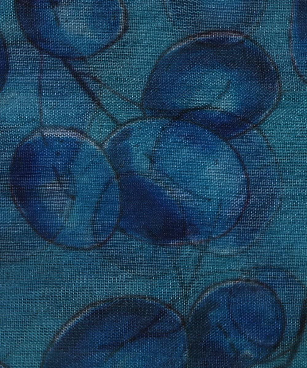 blue-colour-leaf-print-digital-organza-fabric