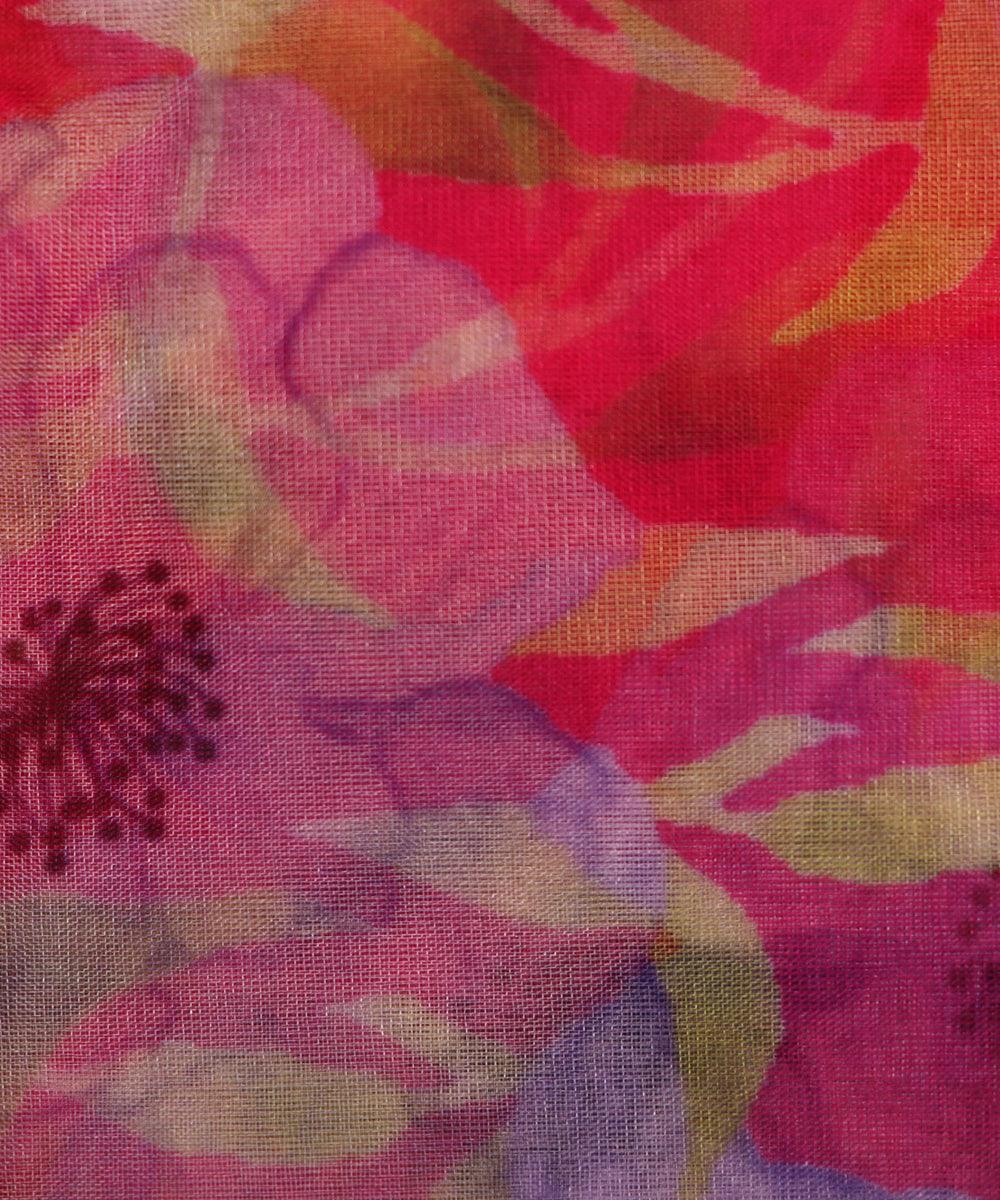 Pure, Embroidered, Floral, Silk Organza Fabric