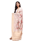 Off White Colour Floral Pattern Digital Print Banarasi Dupatta