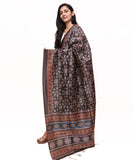 Black Colour Geometric Pattern Bhagalpuri Silk Fabric Dupatta