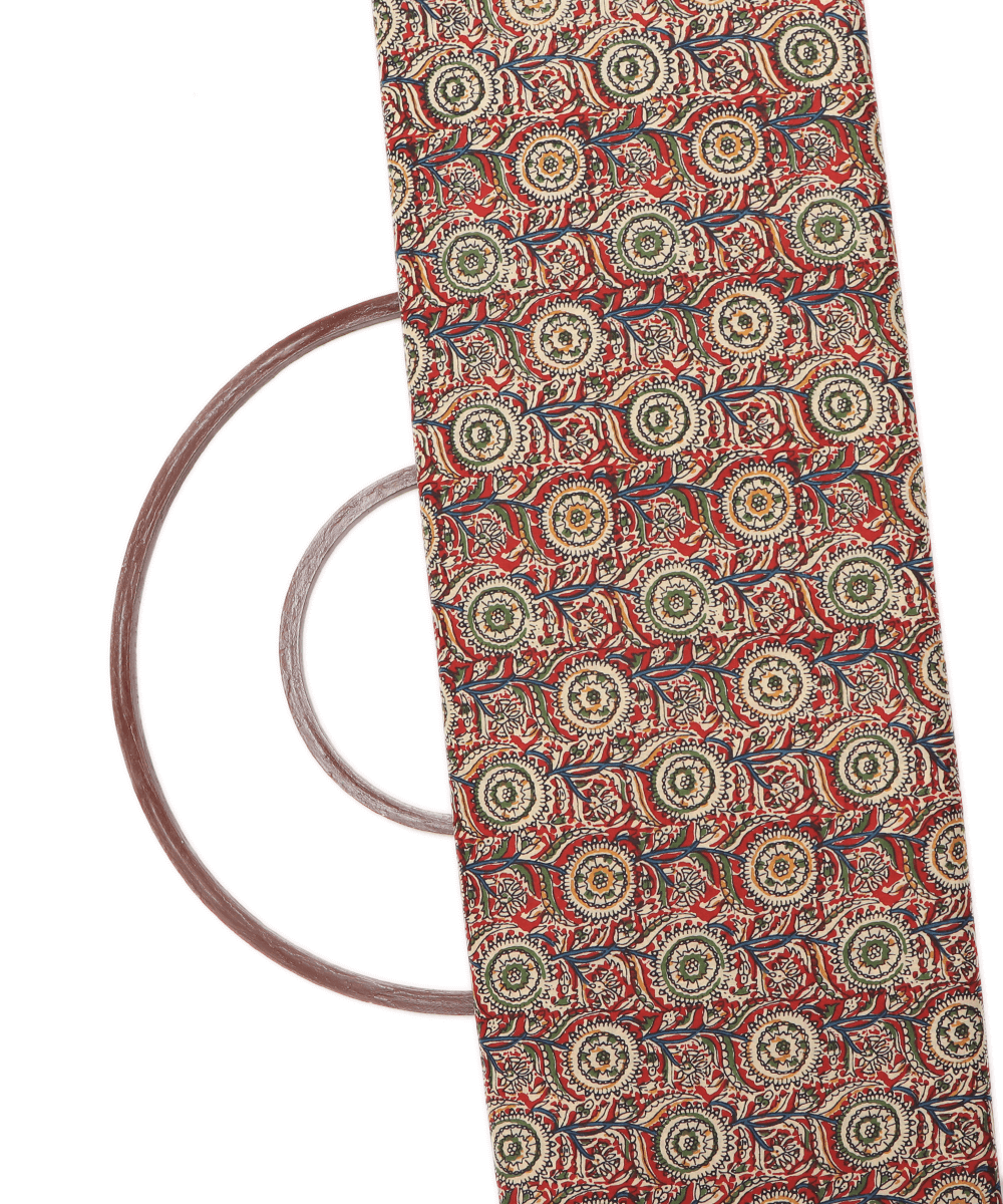 Red Colour Floral Print Cotton Fabric