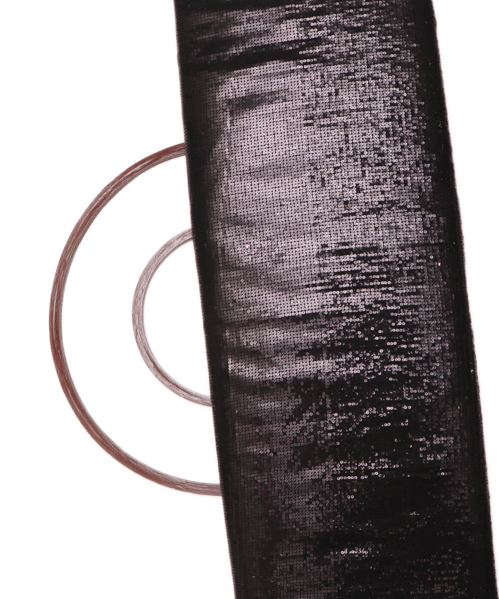 Black Colour Small Sequin Georgette Embroidery Fabric