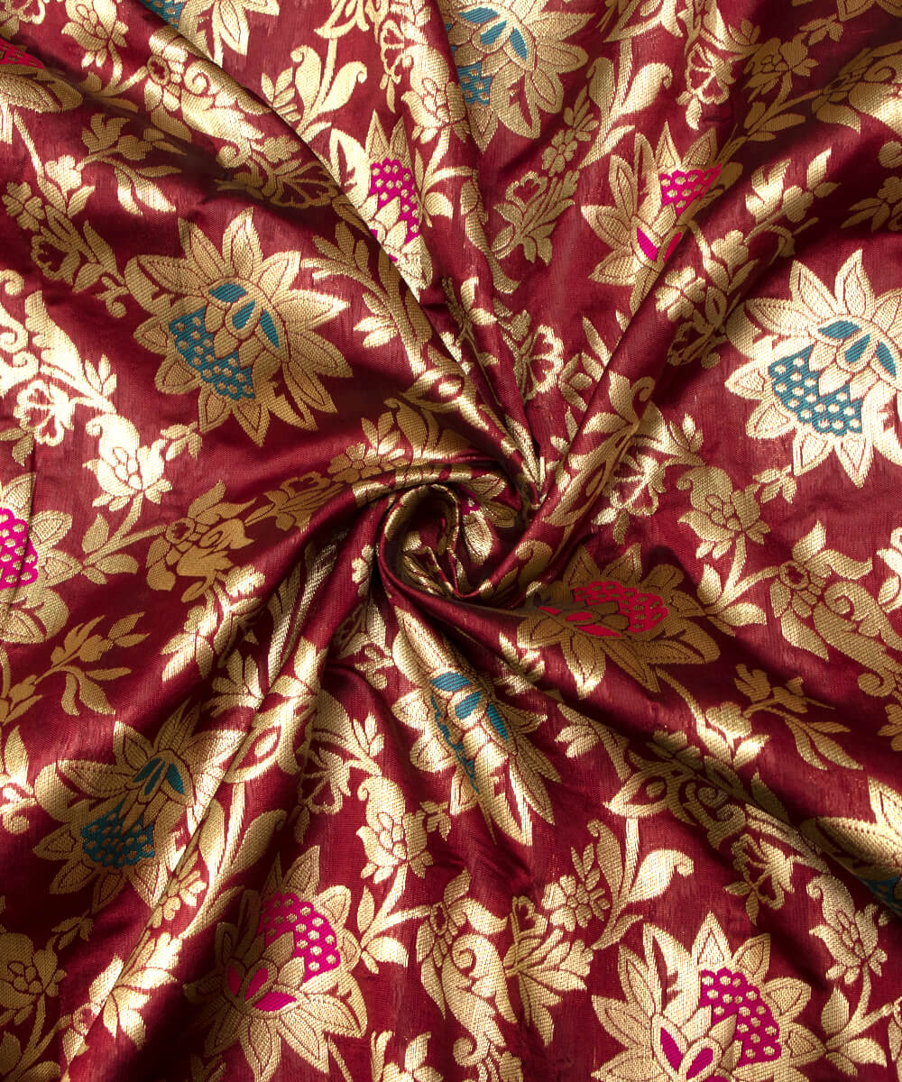 Banarasi Silk Fabric Blouse Pattu Pavada Online At Fabric Dekho