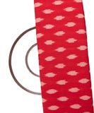 Red Color Ikat Cotton Fabric