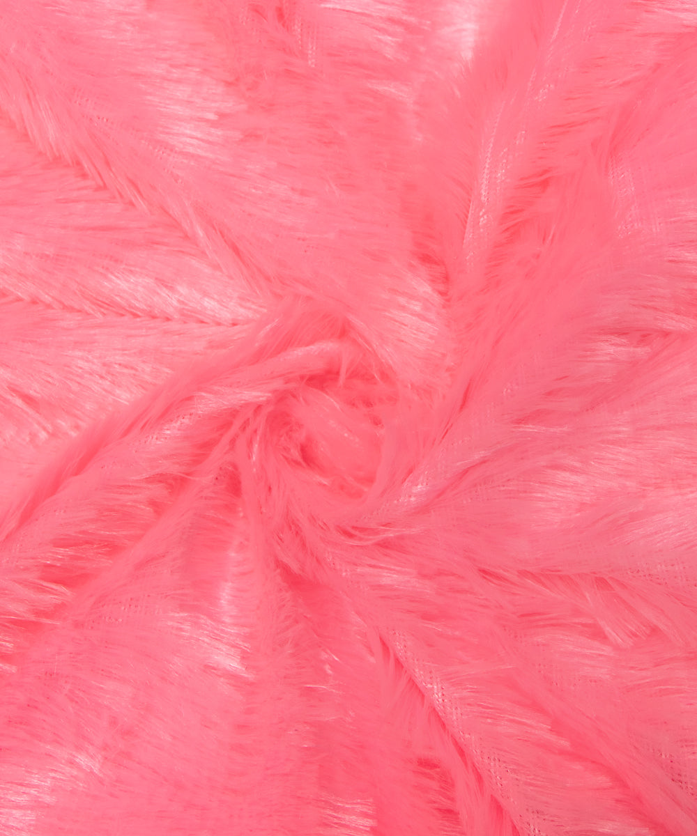 Neon Pink Colour Plain Minky Fabric
