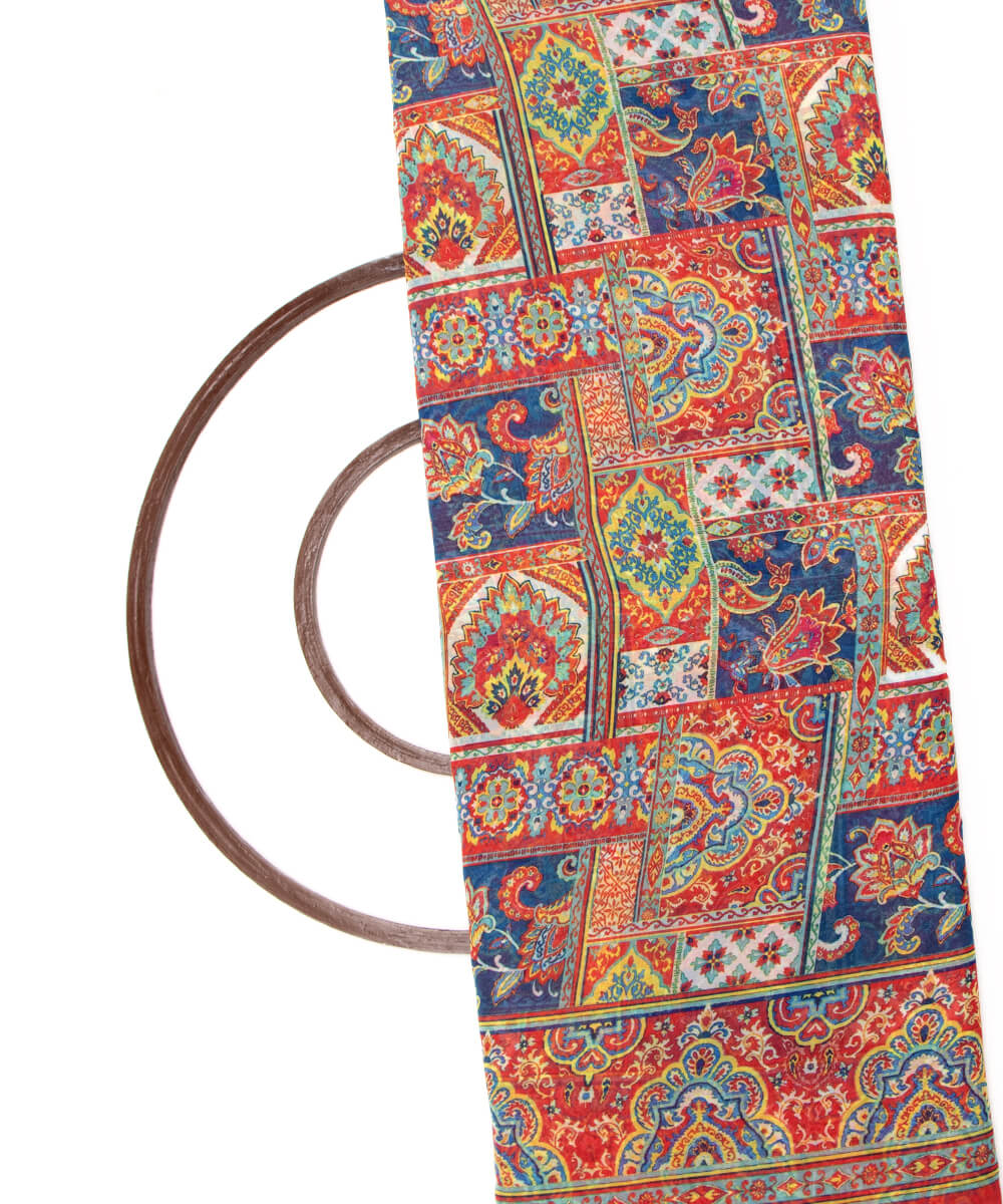 Multi Colour Abstract Print Georgette Fabric