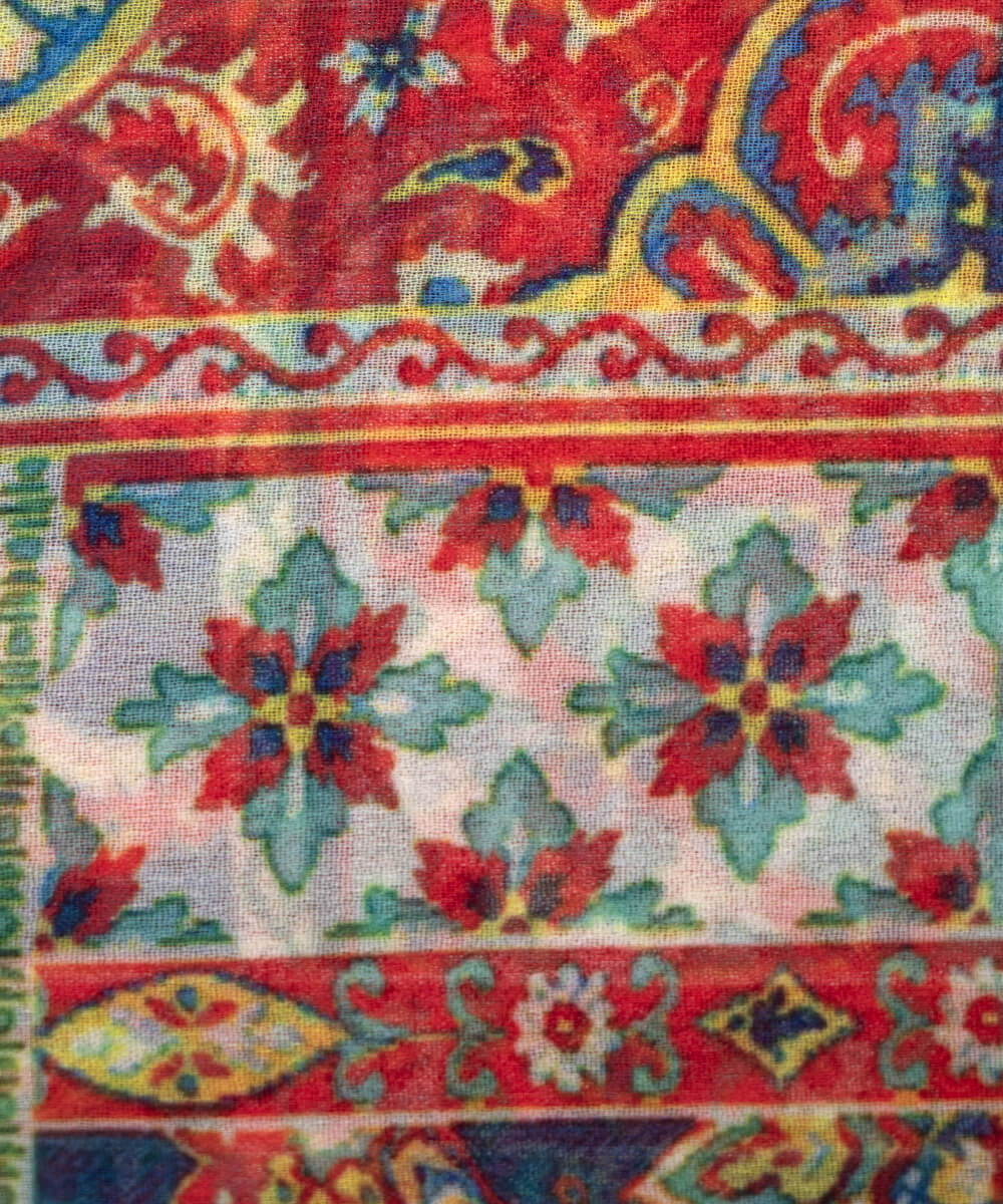 Multi Colour Abstract Print Georgette Fabric