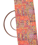 Orange Colour Abstract Print Georgette Fabric