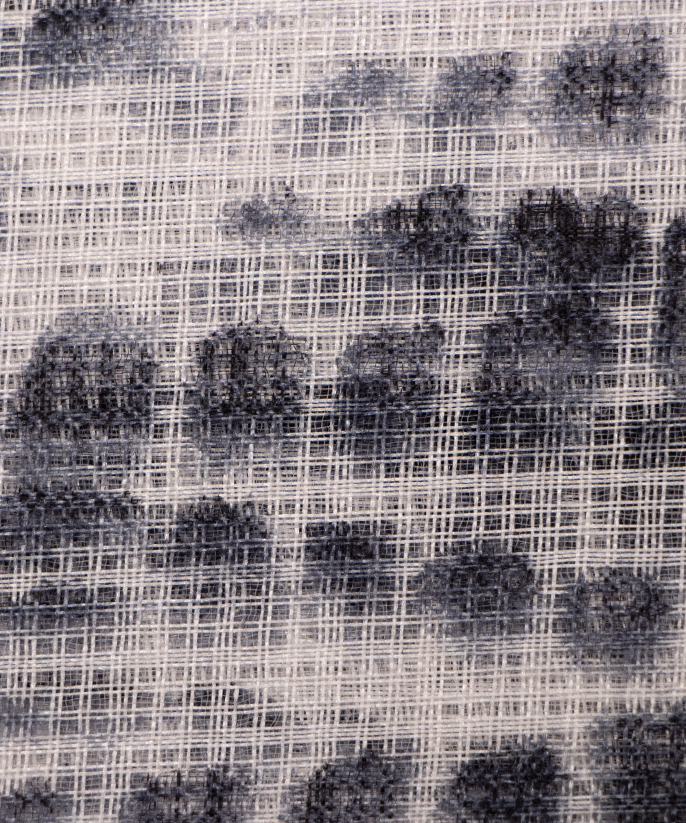 Black Colour  Shibori Tie Dye Print Kota Doria Fabric