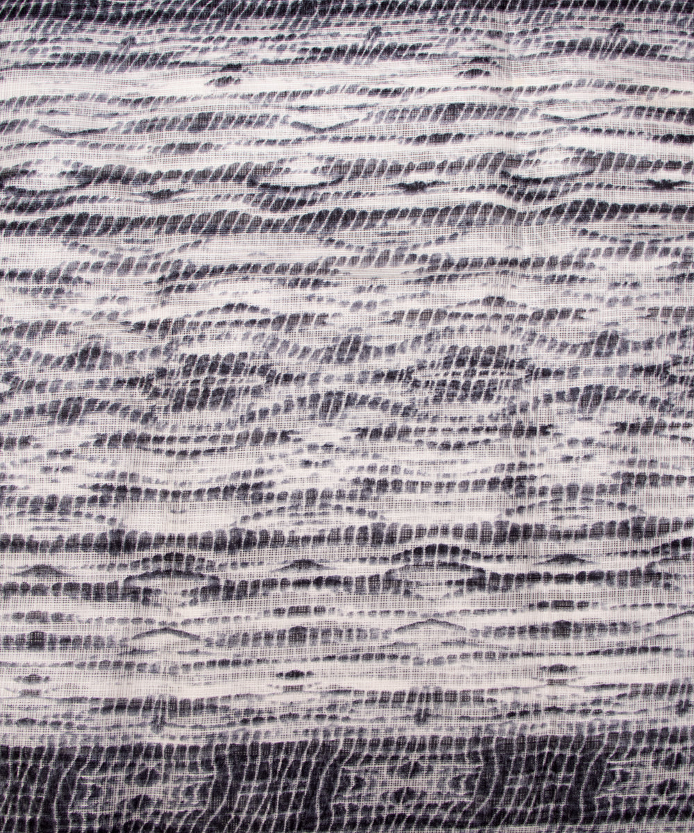 Black Colour  Shibori Tie Dye Print Kota Doria Fabric
