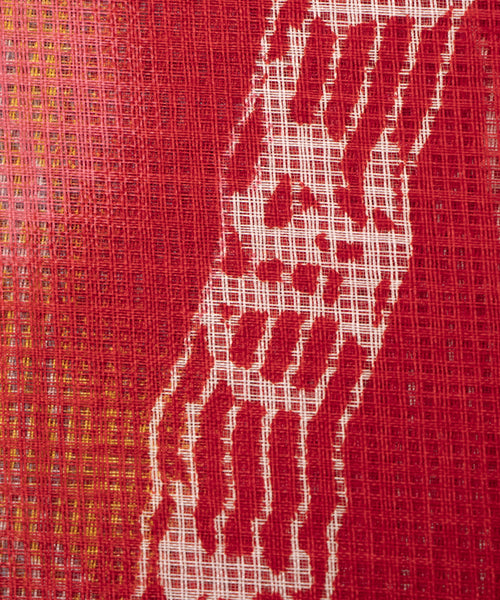 Orange - Leheriya Tie-Dye Kota Doria Cotton Fabric 24
