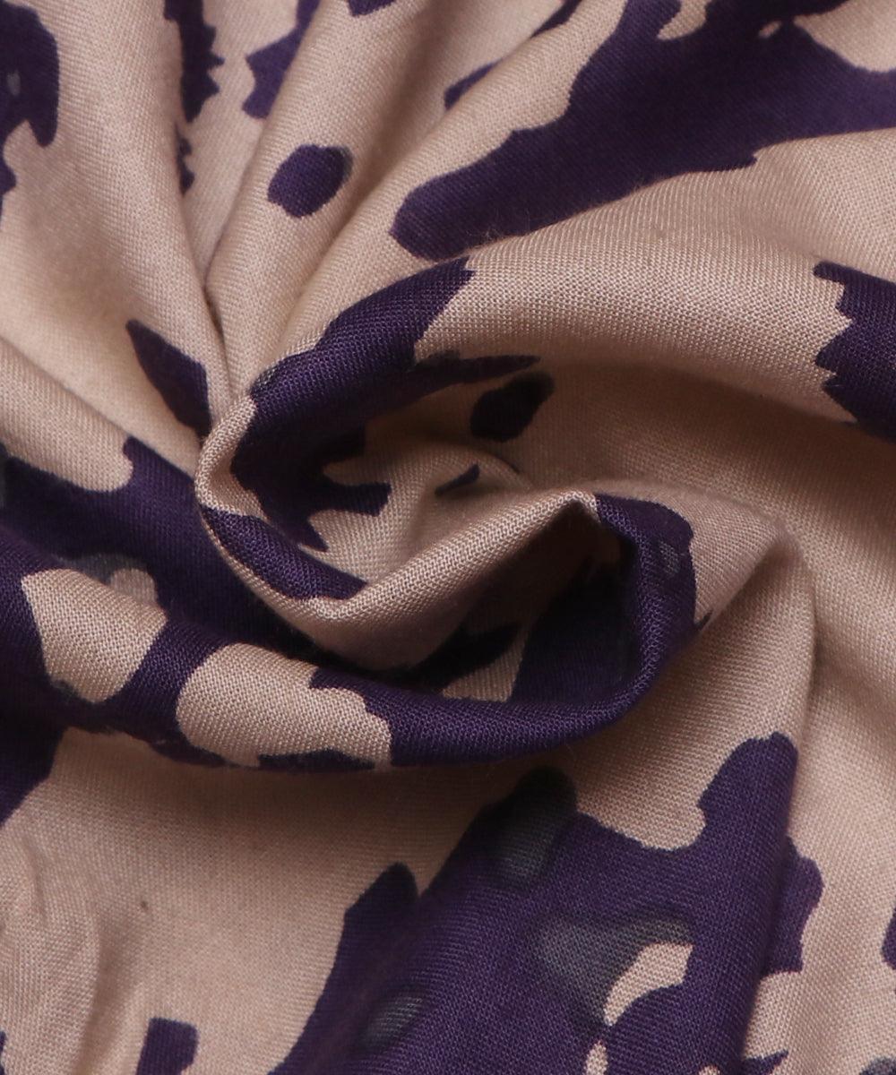 white and purple tie dye print rayon fabric
