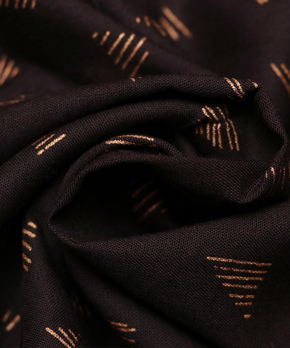 black and golden geometric foil print rayon fabric