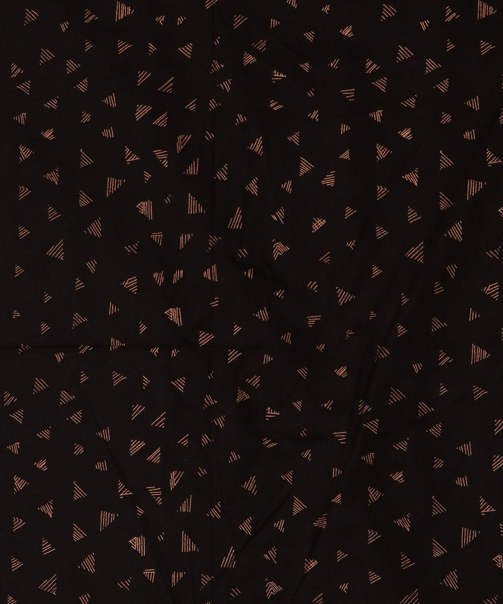 black and golden geometric foil print rayon fabric