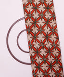 Off-White and Green Floral Print Rayon Fabric