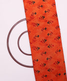 Orange and Green Floral Print Rayon Fabric
