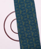 Teal Colour Object Print Rayon Fabric