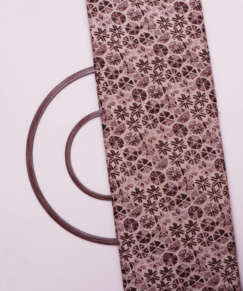 green and brown geometric print rayon fabric