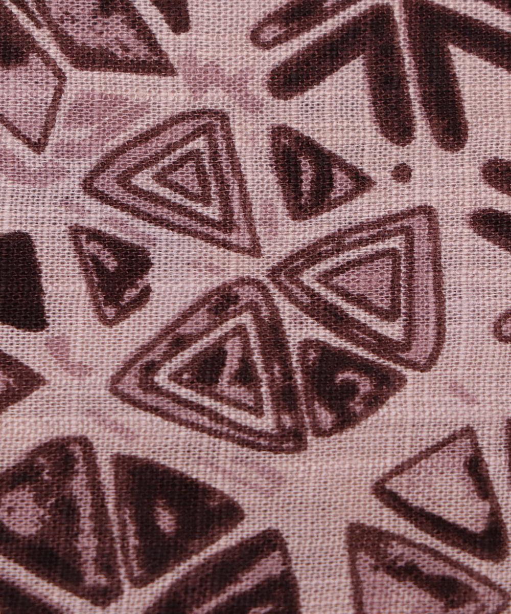 green and brown geometric print rayon fabric
