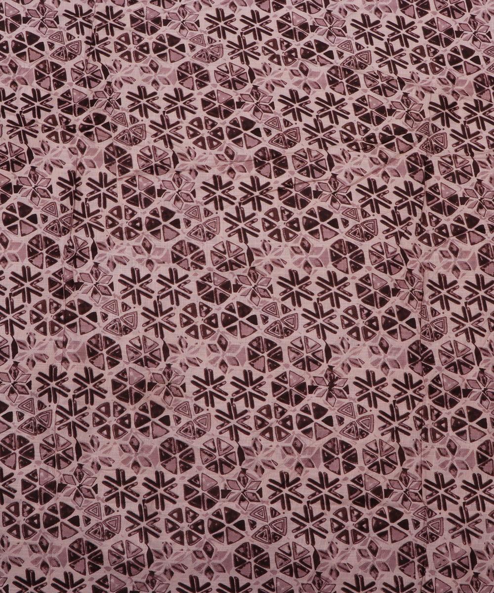 green and brown geometric print rayon fabric