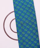 Blue Colour Leaf Print Cotton Fabric