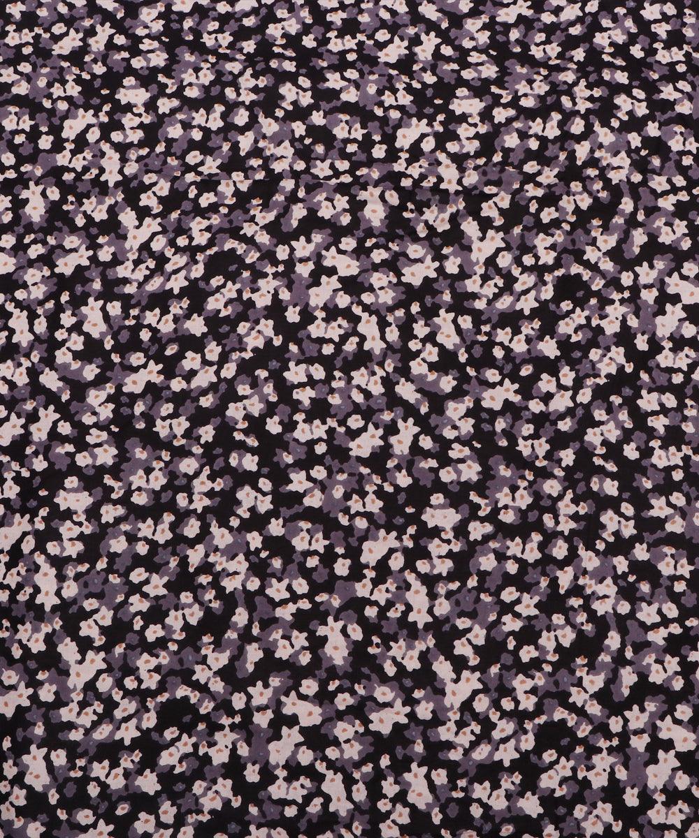 purple and black floral print rayon fabric